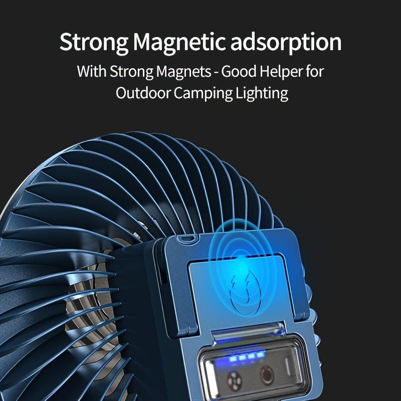 Portable Multifunctional Camping Fan Light USB Charging Hook and Strong Magnetic Bottom Outdoor Adventure Camping Accessories