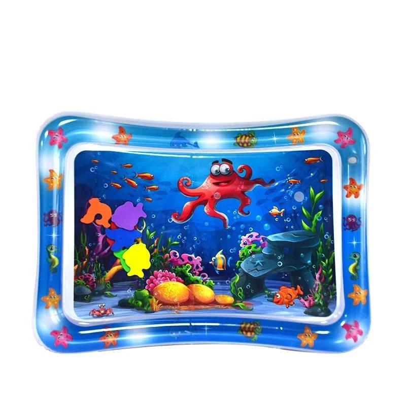 Large Baby Playing Water Mat Inflatable Water Cushion Baby Play Mat Inflatable Tummy Time Mat Early Education Water Cushion C