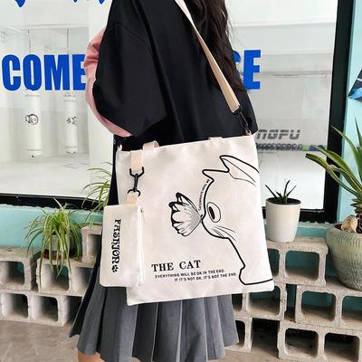 2025 Autumn Japanese Style Casual Canvas Tote Bag for Students