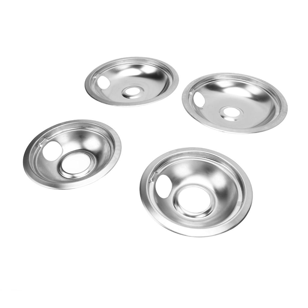 Set of 4 RV Burner Drip Pan W10278125 Sturdy Metal 6 Inch 8 Inch Range Drip Pans Set
