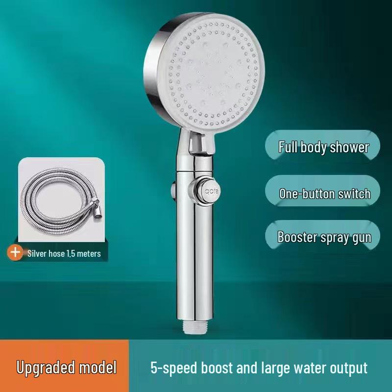 Pressurized Rain Shower Head Set for Household Bathroom with Water Heater Compatibility