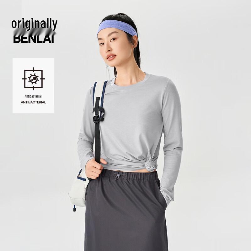 BENLAI Women's Anti-Bacterial Round Neck Long Sleeve Knit Tee