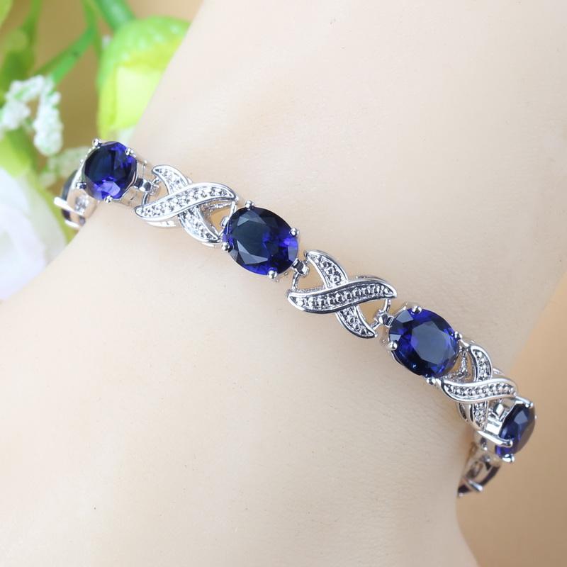 Bridal Wedding Jewelry Natural Colorful Cubic Zirconia Adjustable Length Link Bracelet Bangle For Women Gift