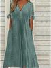2024 New Fashion High-Waisted Casual Loose Embroidered Dress