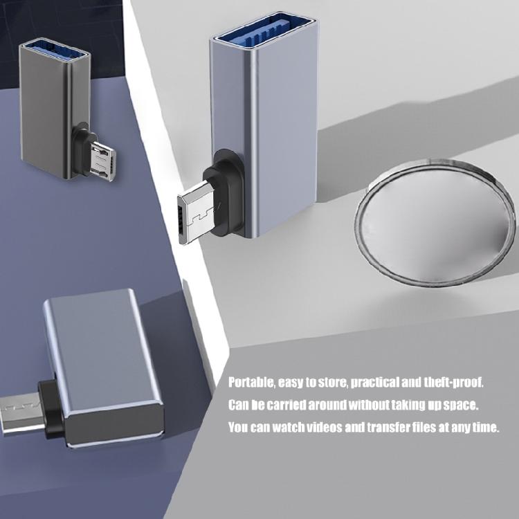 Space Saving Right Angle USB A to MicroUSB OTG Converters Direct Charging And Peripherals Control On Smartphones Tablets