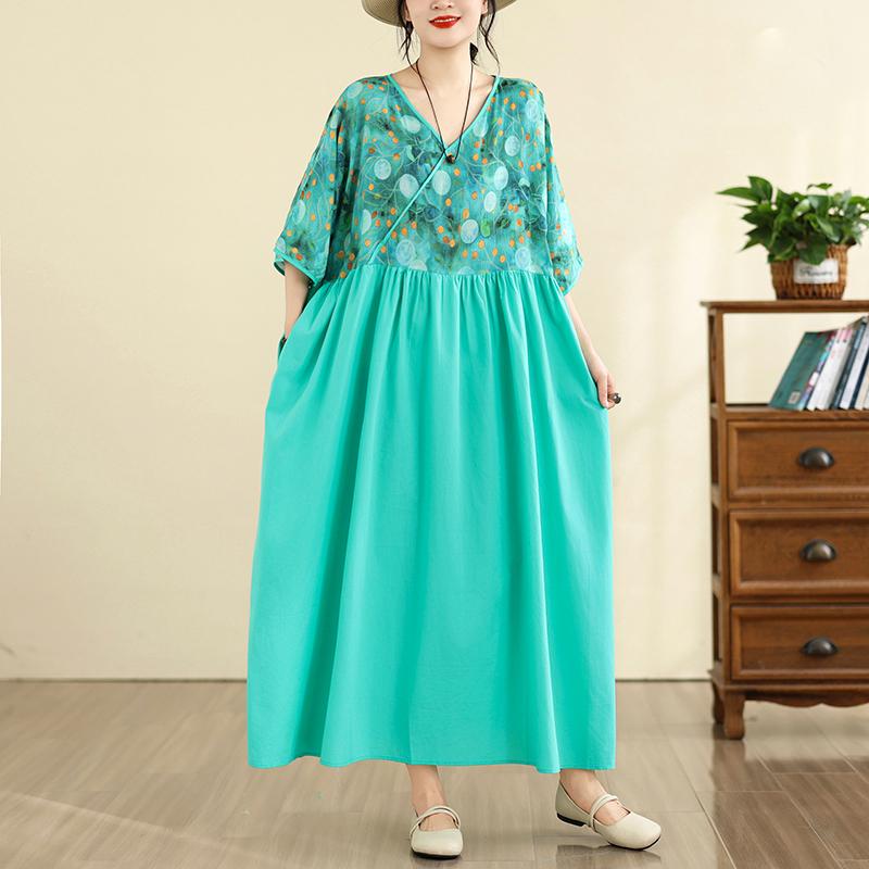DIMANAF New 2026 Women Plus Size Summer Casual Long Dress Cotton Loose Oversize Maxi Beach Sundress Elegant Vintage Lady Print Floral