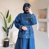 2024 Autumn European & American Women's Retro Denim Jacket and Skirt Set