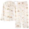 Cotton Silk Padded Maternity Nursing Pajama Set with Side-Opening Bra