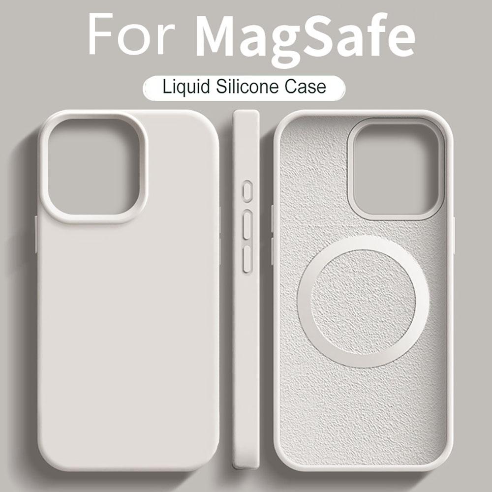For Magsafe Liquid Silicone Magnetic Phone Case For iPhone 16 15 13 14 12 Pro Max Plus Cover For iphone 16 Pro Max Accessories