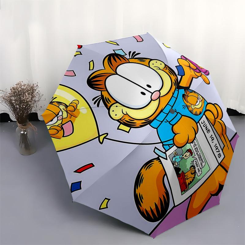 1pc Garfield Coffee Mug with Confetti Print - Automatic Opening Umbrella, Portable Folding Design, 8-Rib Iron Frame Outdoor Umbrella, Ideal Gift for F