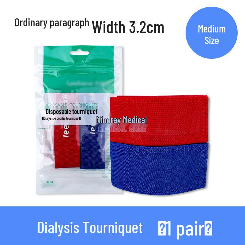 Hemodialysis Self-Adhesive Pressure Bandage - Red/Blue for Venous & Arterial Use