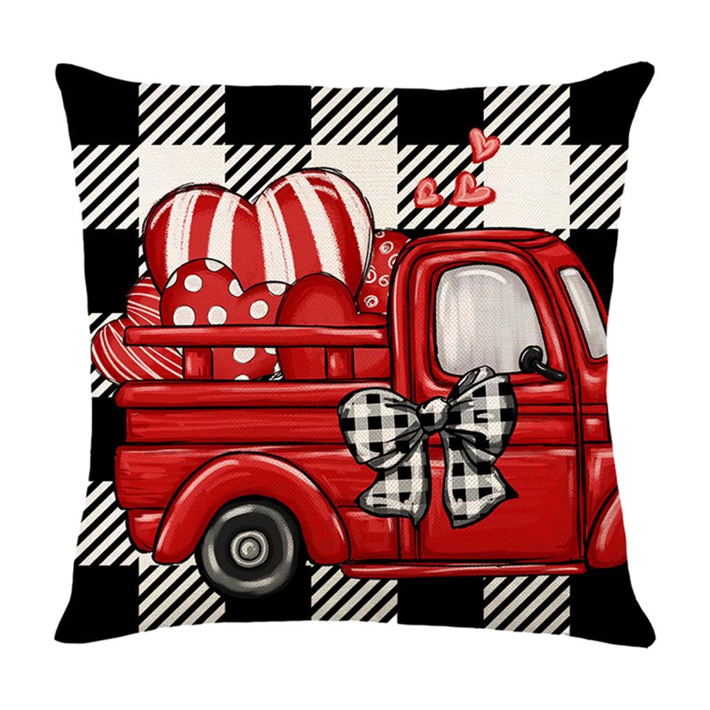 Valentines Day Pillow 45x45cm Sqaure Love Heart Pattern for Couch Sofa Chair Style D
