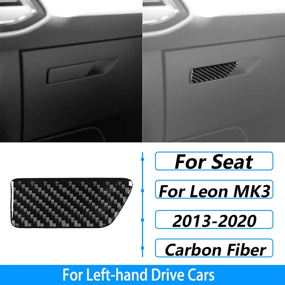For Seat Leon MK3 2013-2020 Carbon Fiber Central Navigation Radio CD AC Door Gear Shift Panel Trim Set Car Accessories Sticker