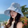 Drawstring Fisherman's Hat Children Spring and Summer Big Edge UV Protection Sun Hat Outdoor Beach Breathable Hat