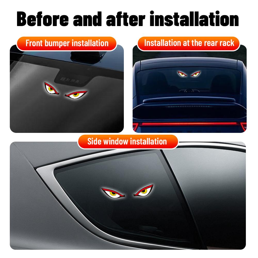 Occhi di Diavolo LED per Parabrezza Segnale Lampeggiante di Avvertimento Solare Indicatore Luci d'Ambiente LED per Auto con Ventosa per Finestrino Auto SUV
