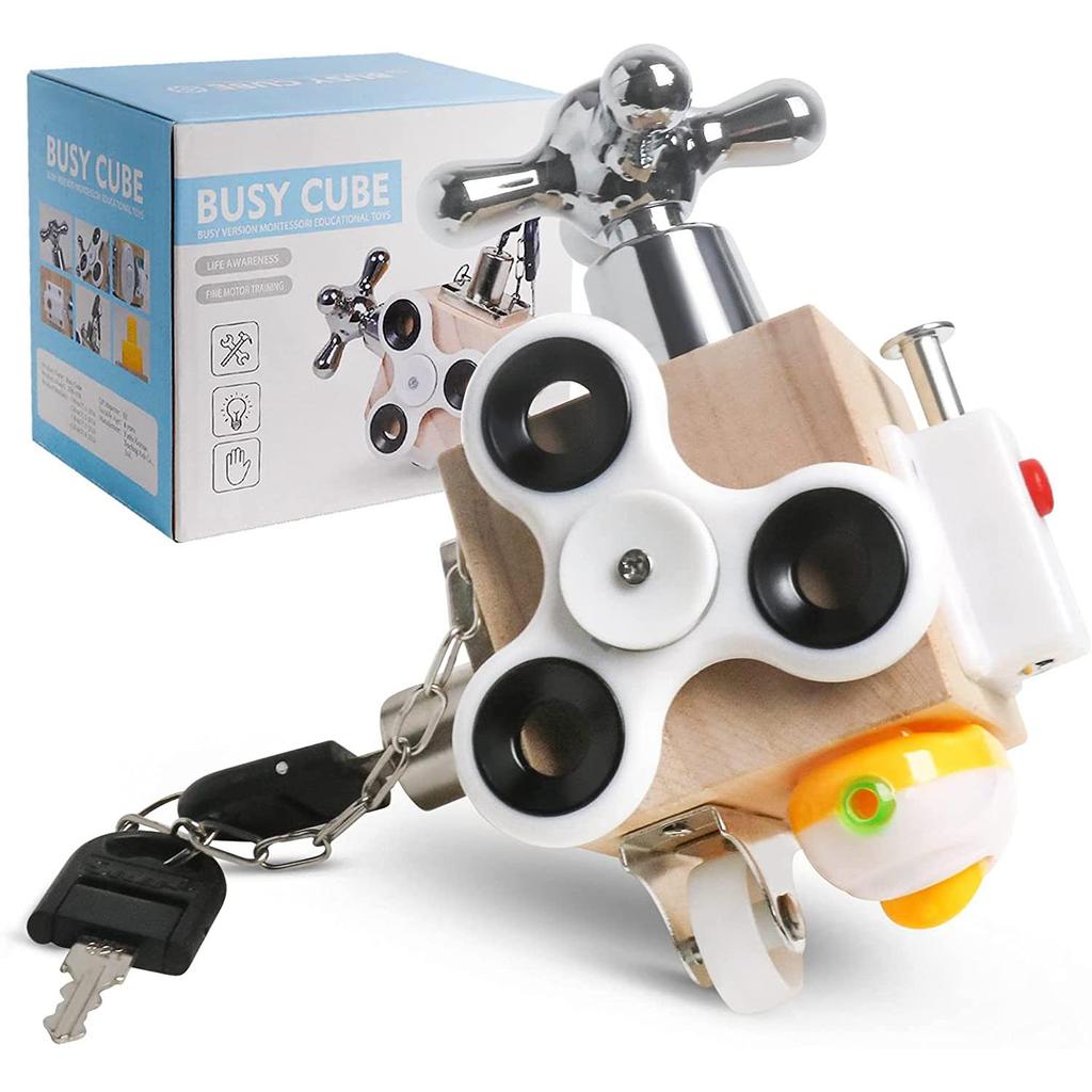 5 Pezzi Accessori Busy Board Montessori In Legno: Giochi Sensoriali Fai Da Te Per Bambini - 3