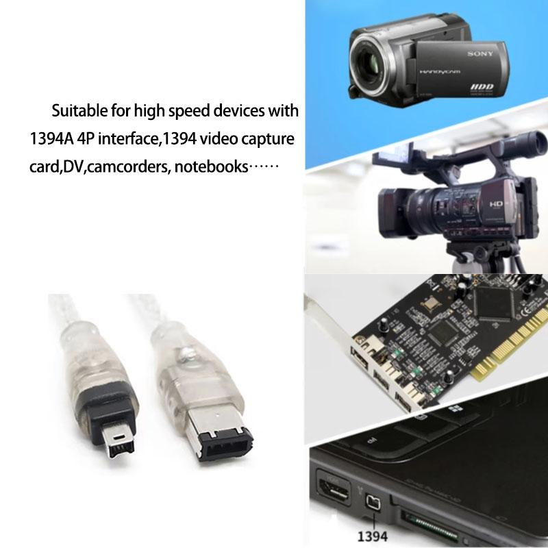 Hochgeschwindigkeits-Firewire-Kabel für DV-Kameras USB 2.0 auf 4-Pin 6-Pin 4-Pin ILink IEEE 1394B Kabel für Kamera-Peripheriegeräte