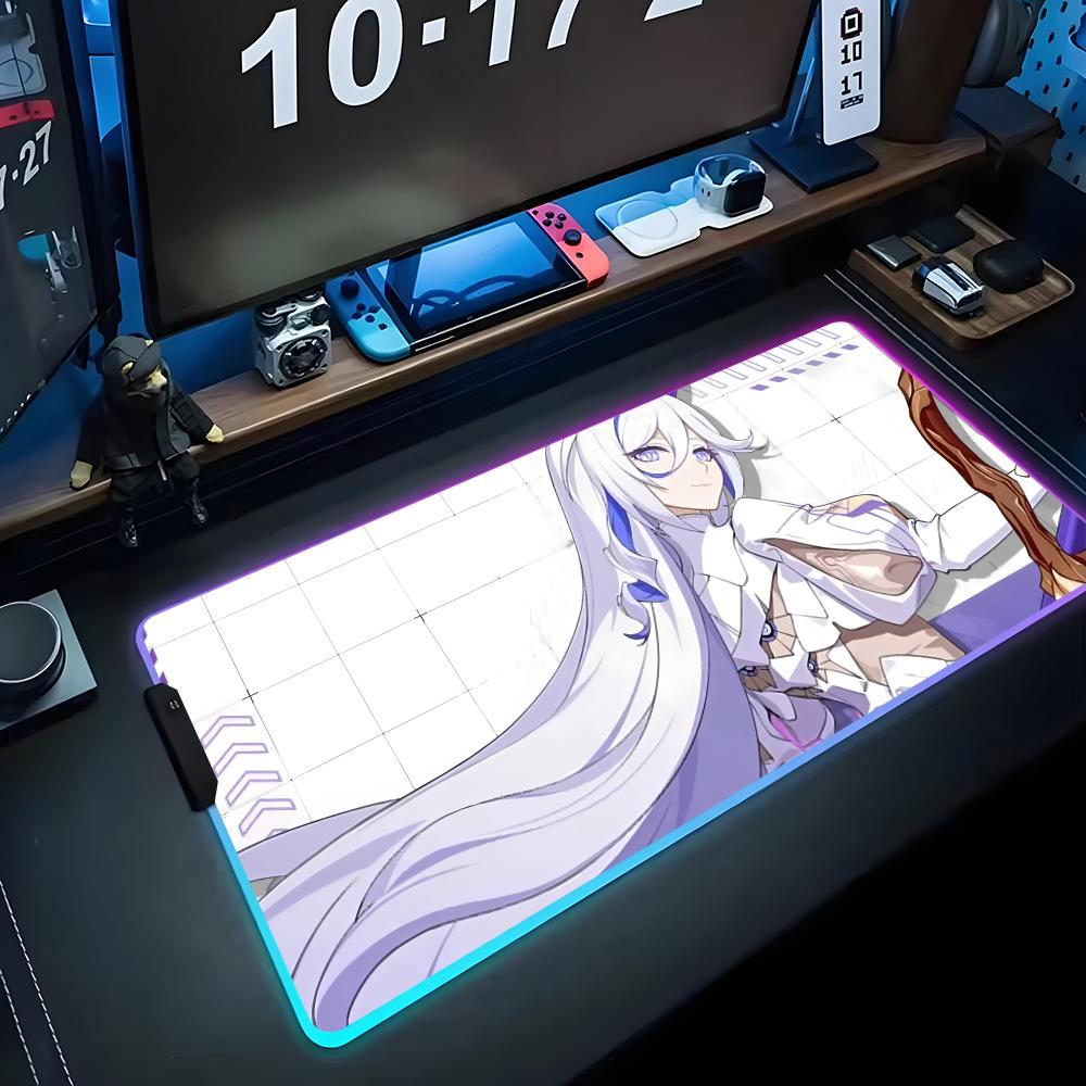 

misteln schariac Mouse Pad RGB Gaming Mousepad Big LED Pad PC Desk Mat Luminous Mouse Pad Large Keyboard Mats Table Rug With RGB600x300x3mm