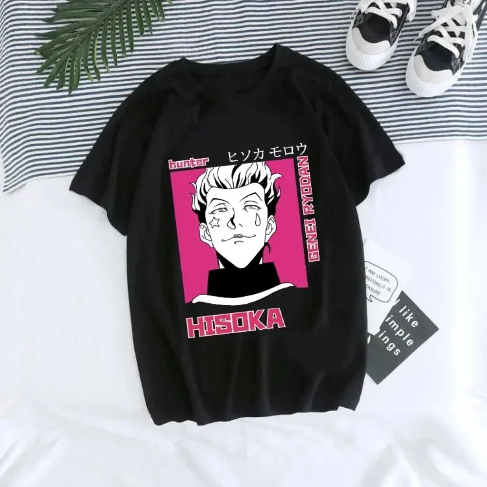 Anime Hunter X Hunter Women's T-shirt Japan Manga Hisoka Killua Zoldyck Kawaii Funny T Shirts Kurapika Devil Eye Short Sleeve Tee Tops