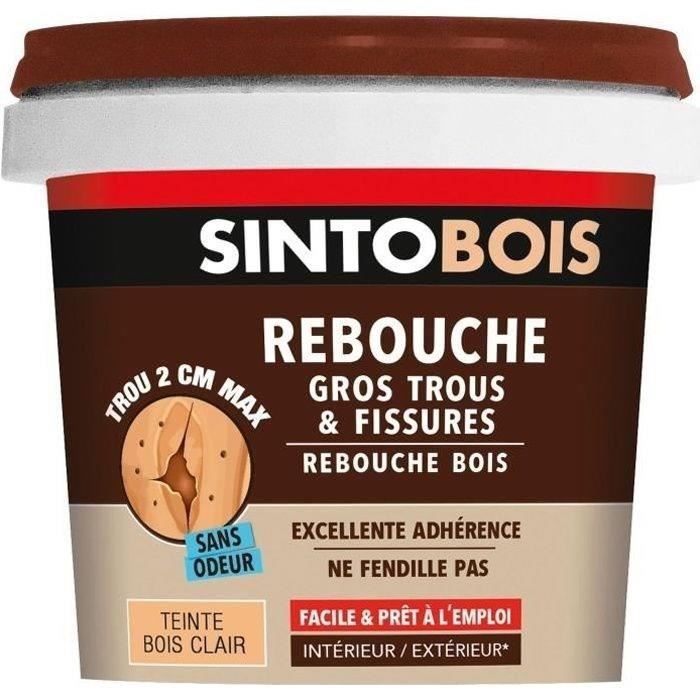 Rebouche bois - sinto - sintobois - 500 g - bois clair - pâte onctueuse facile à appliquer