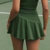 Womens Tennis Skort Set With Built-in Bra Top Pleated Skirt Badminton Volleyball Sport Wear