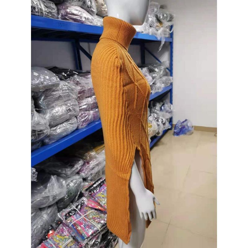 Rollkragen Pullover Einfarbig Locker Modischer Pullover Damen Schal