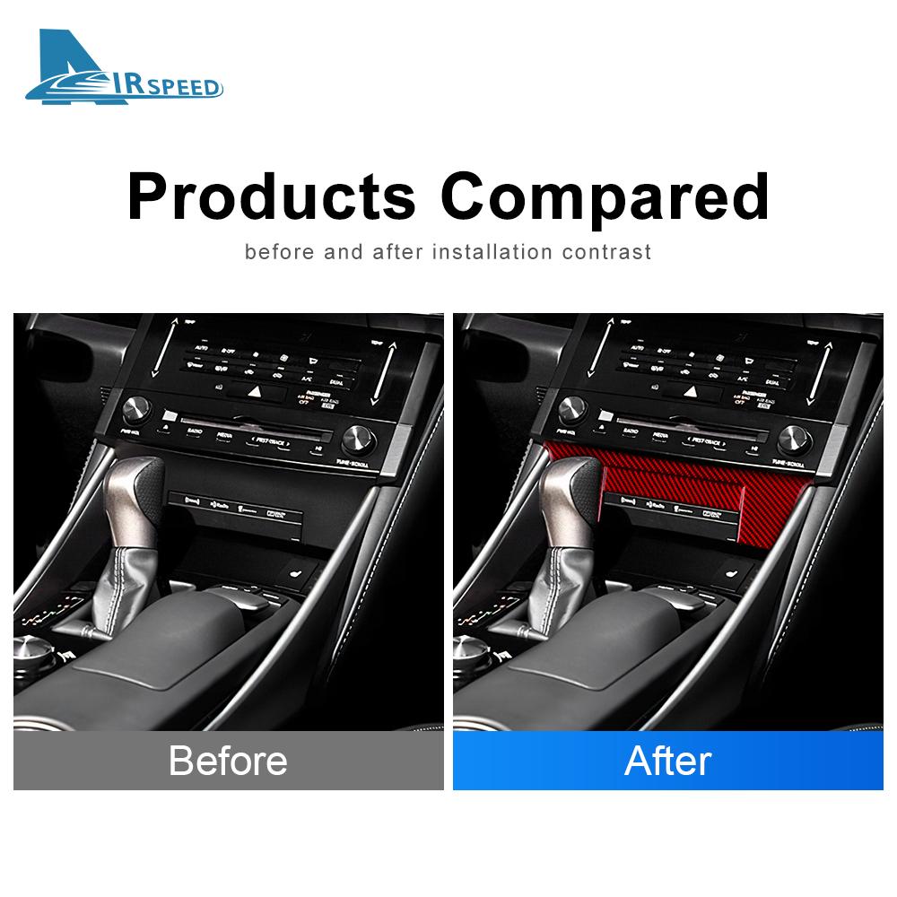 Real Soft Carbon Fiber Sticker For Lexus RC300 RC350 RC200T 2015 2016 2017 2018 2019 2020 2021 2022 Center Console Interior Trim