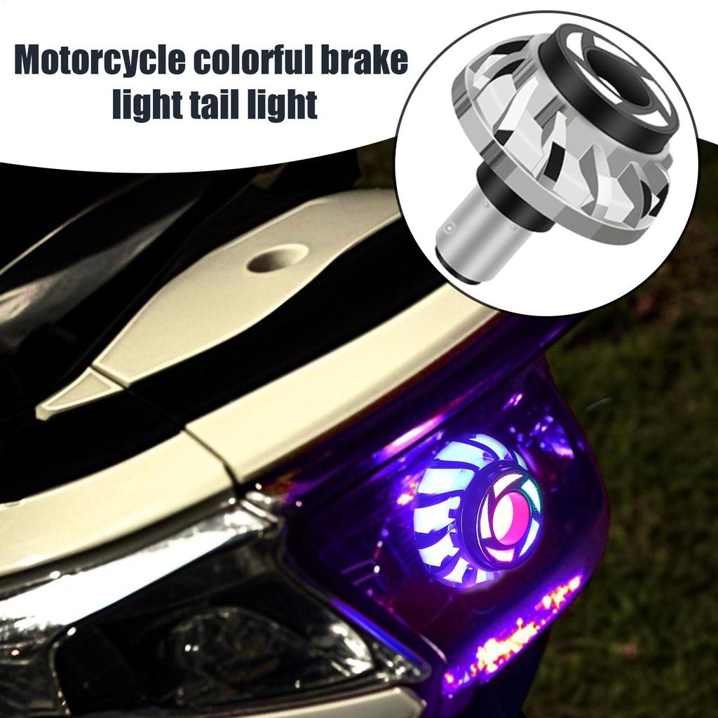 LED Lights For Motorcycles Waterproof Motorcycle Rear Light Colorful Warning Flash Lamp For ATV Night Riding Scooter Outdoor