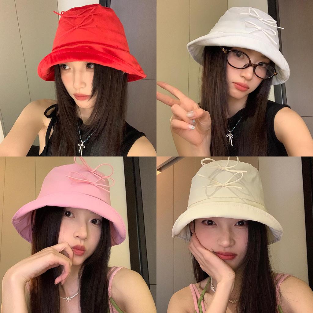 Trendy 2024 New Summer Bowknot Fisherman Hat For Women Lightweight And Uv Shielding