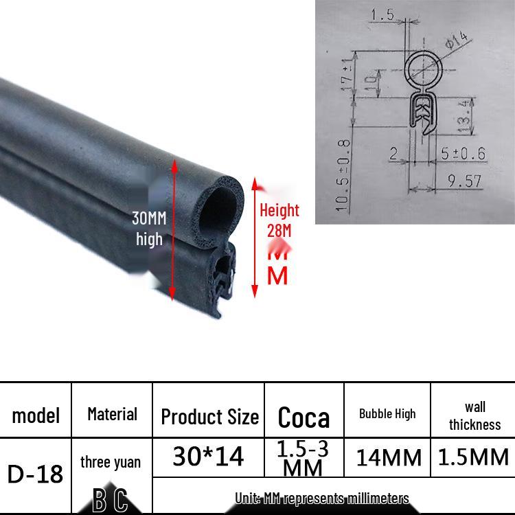 U-Shaped Waterproof Anti-Collision Dustproof Electrical Cabinet Rubber Seal