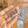 1 Pair Ear Studs Butterfly Shape Rhinestone Faux Crystal Decor Hollow Anti-rust Anti-allergy Lightweight Ear Decoration Jewelry Lady Prom