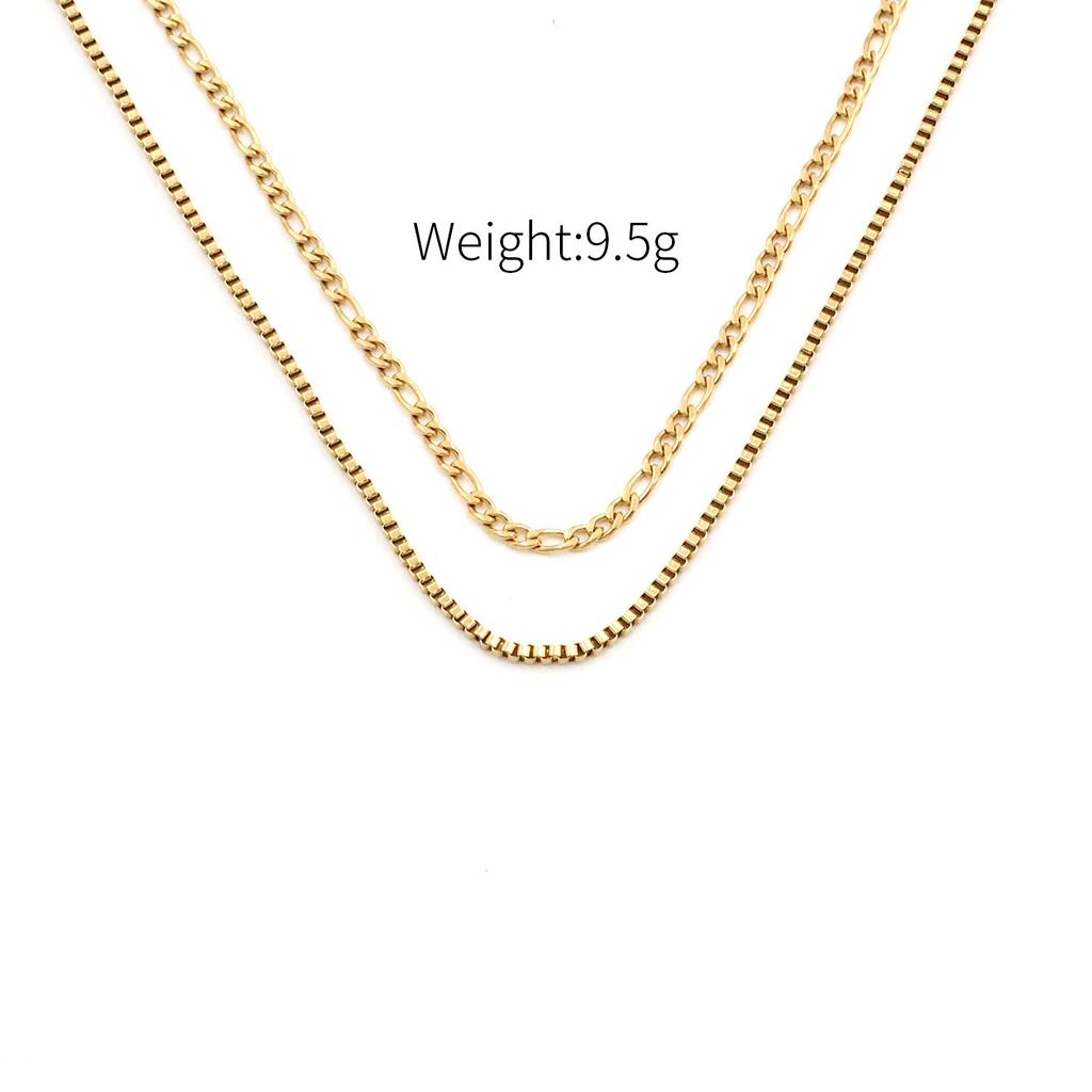 Wind Three Layers Stacked With Titanium Steel Necklace Women'S 18K Gold High-End Necklace Jewelry