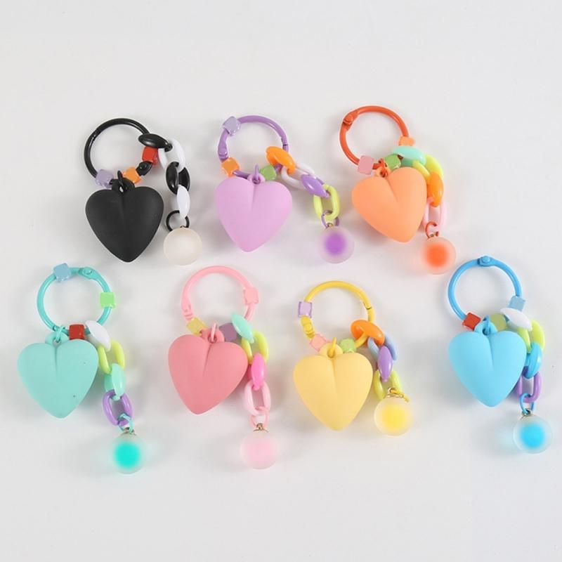 Acrylic Heart Pendant Bead DIY-Jewelry Making Necklace Charm Colorful Heart Loose Bead with Hole for Women Girl Teen