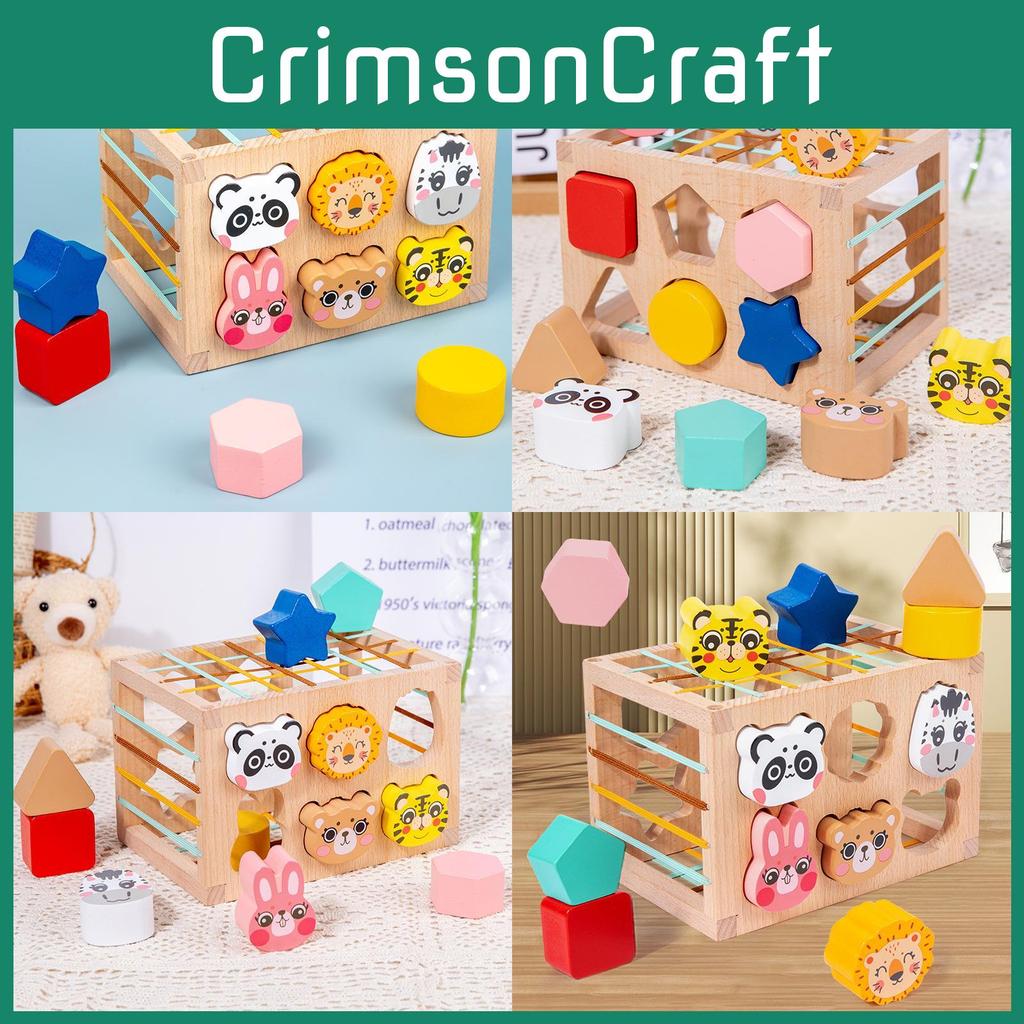 Animal Shape Wooden Color Blocks For Kids Diy Assembly Educational Cognitive For