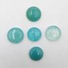 Natural Aqua Chalcedony Round Cabochon Loose Gemstone Lot 5 Pcs 20-22 MM 108 CT For Jewelry Making