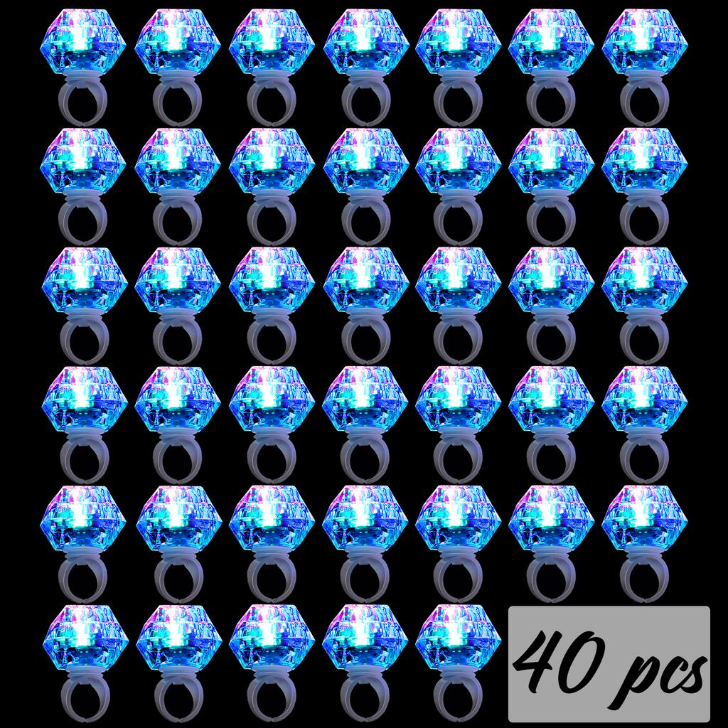 10-50 Pcs Flash Led Light Up Rings Bachelorette Party Favors Gifts Diamond Rings Bridal Shower Birthday Weddings Party Favors