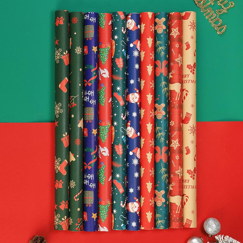 Christmas Gift Wrap: Thick Kraft Paper with Tree & Elk Design