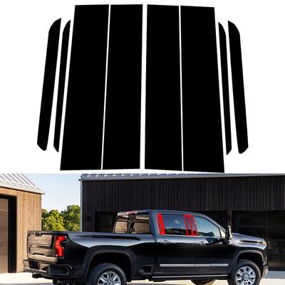 8Pcs Car Pillar Posts Window Molding Cover Trims BC Column Panel Parts Decoration Stickers Fit For Chevrolet Silverado 2500 HD /3500 HD 2020-2025