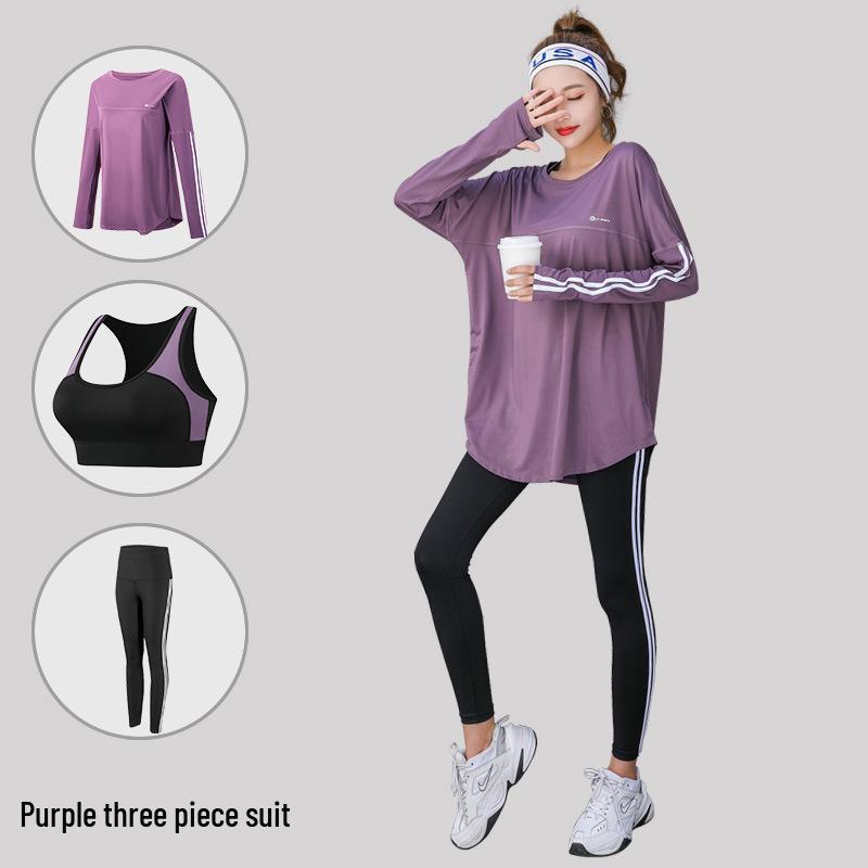 Women's Plus Size Quick-Dry Yoga & Fitness Set - Autumn/Winter Long Sleeve, Loose Fit