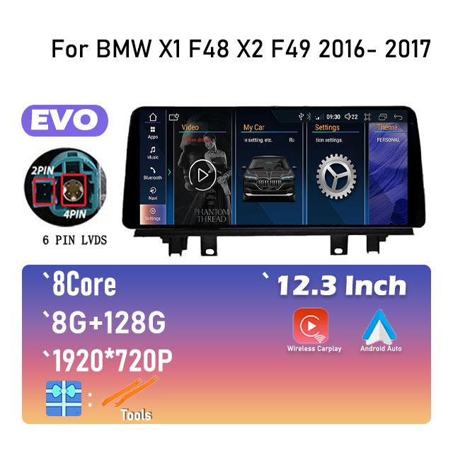 IPS New Android 14 For BMW X1 F48 X2 F49 (2016- 2017)  Car Player GPS Navigation Multimedia Video NBT & 2018 -2020 EVO System