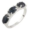Silver Ring with Natural Sapphire 1.917ct, Cubic Zirconia, Item Weight 2.22 G (0467405)