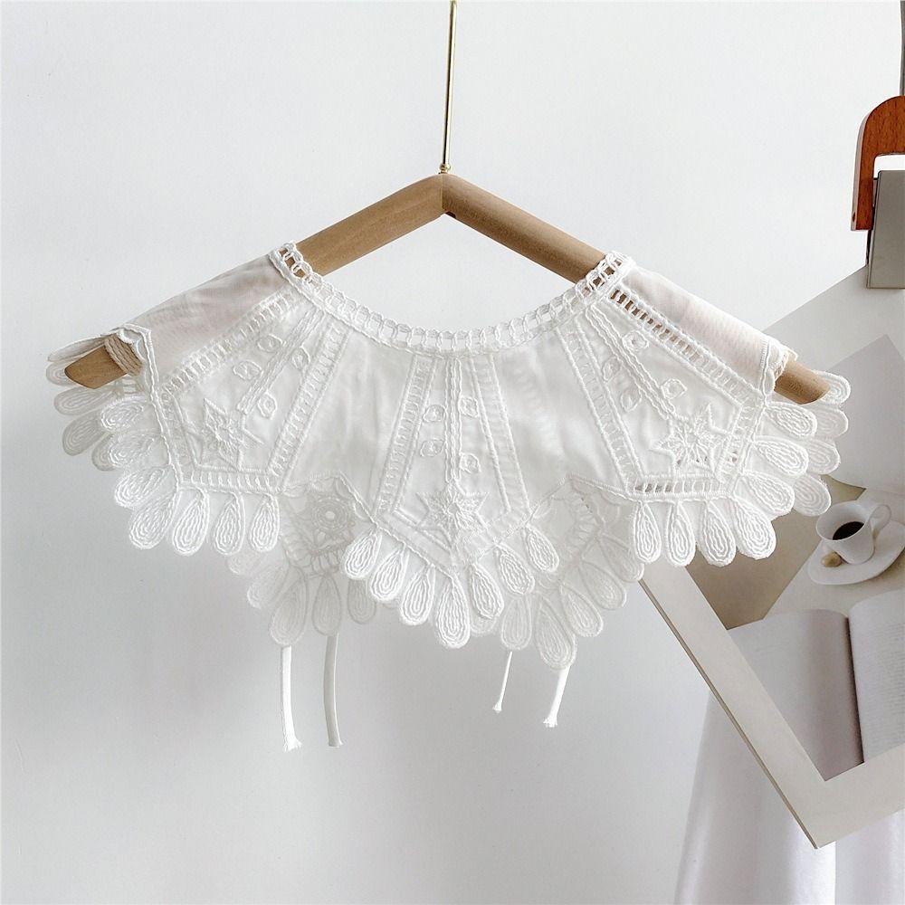 Cape Knitted Shawl Cloak Blouse Shoulders Fake Collar Elegant Lace Fake Collar  Clothes Decoration
