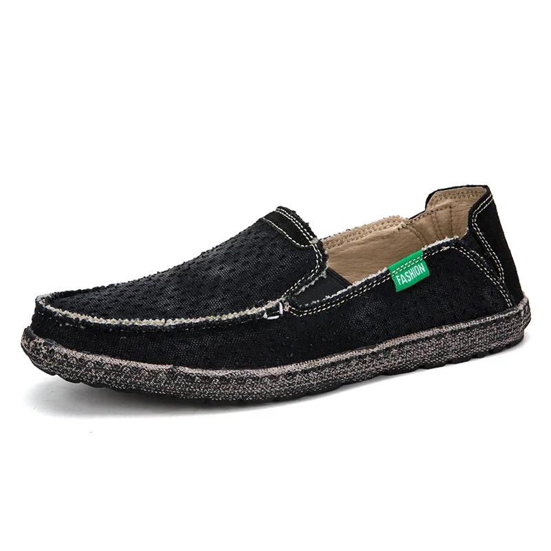 New Mens Breathable High Quality Casual Shoes Canvas Casual Shoes Slip On Men Fashion Flats