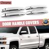 8PCS For 2014-2020 Chevy Silverado GMC Sierra Chrome 4Door Handle Covers Overlay