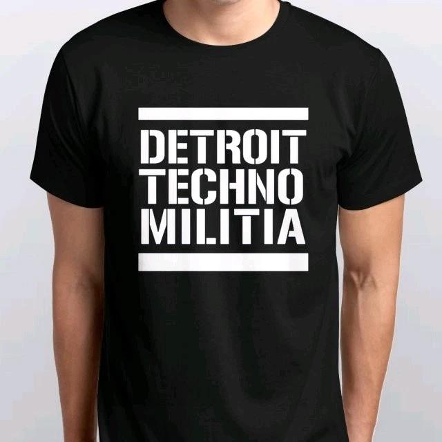 DETROIT TECHNO MILITIA TSHIRT All sizes S M L XL XXL 3 4XL Black White