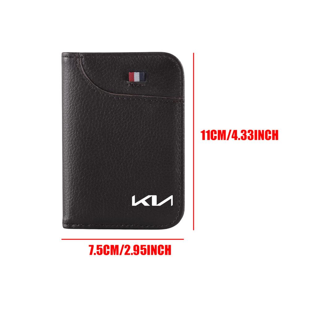 Portadocumentos de Conducción de Cuero PU para Coche Tarjeta de Identificación Cartera Accesorio Para KIA KN Sportage RIO Ceed Picanto Pegas Sorento Niro Soul K5 ulsap11
