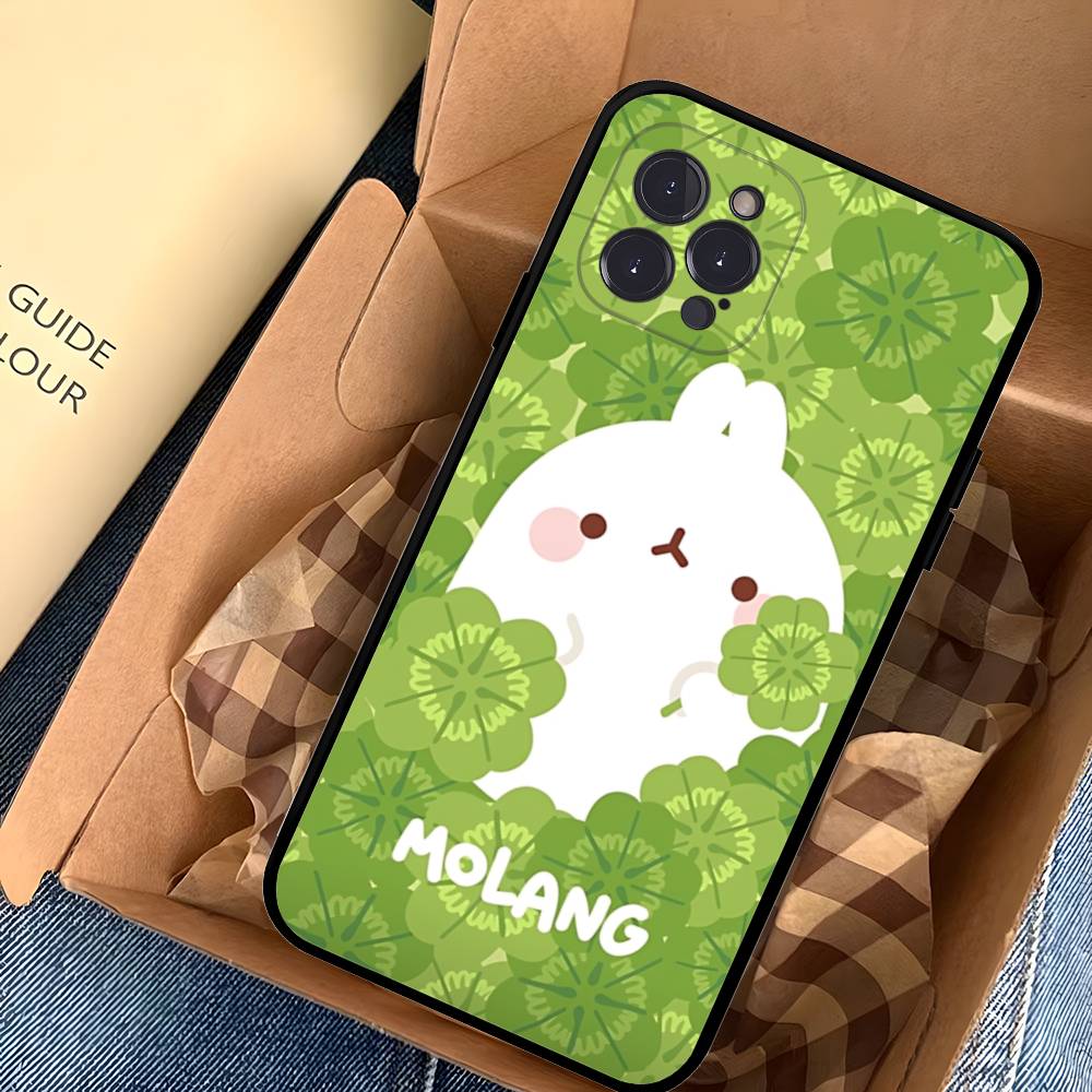 Kawaii Cute Rabbit M-MolangS Anime Phone Case For IPhone 14 Plus 13 Mini 11 16 15 17 Pro Max Protection Shockproof