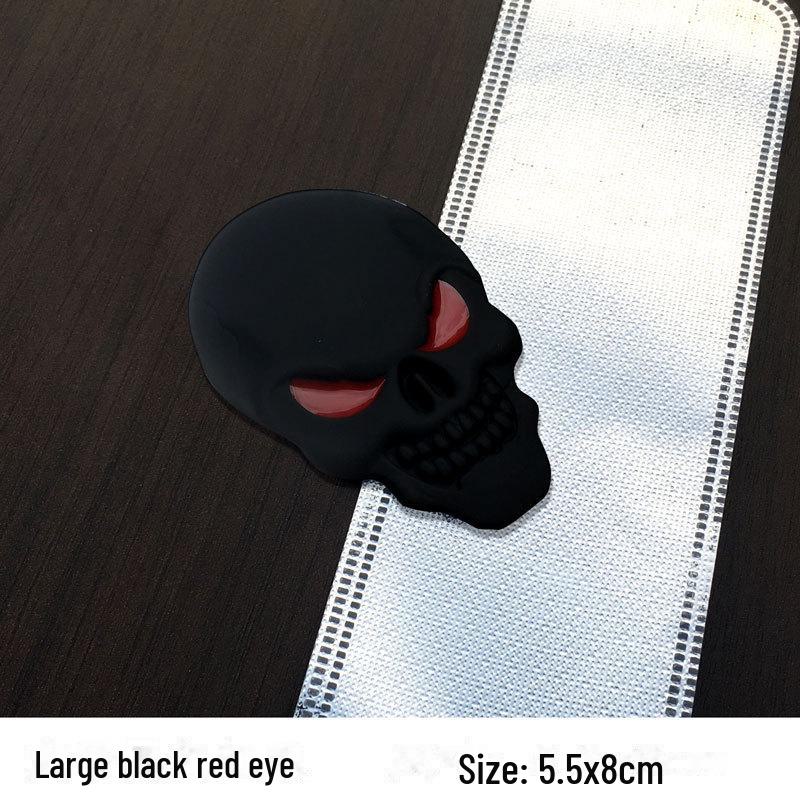 Customized 3D Pirate Skull Metal Car Sticker - Captain Jack Tail Label Body Decoration.