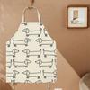 1pc 2D Flat Dachshund Dog Apron Linen Cute Animal Pattern Kitchen Chef Gift Pet Lover Cooking Baking Home Decor Gift