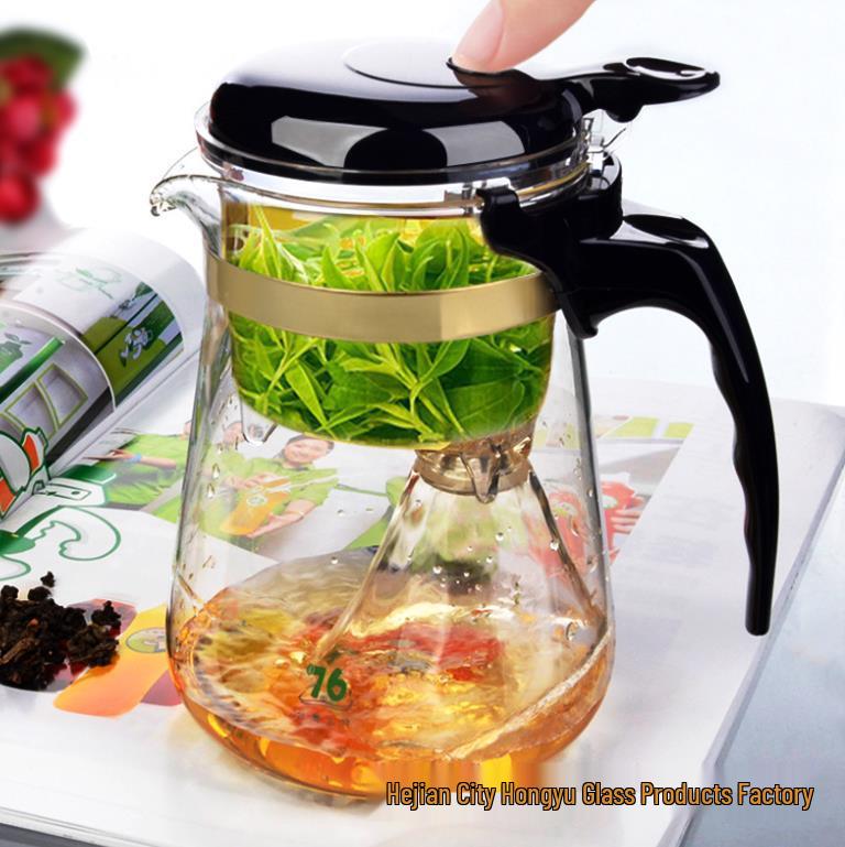 Heat-Resistant Borosilicate Glass Teapot with Removable Filter and Infuser